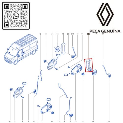 RN 766678 8200766678 MACANETA INTERNA PORTA CORRER MASTER 14... 4